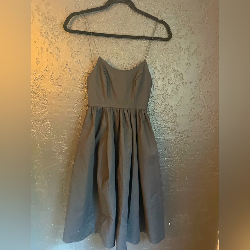 showpo. Black spaghetti strap cocktail dress